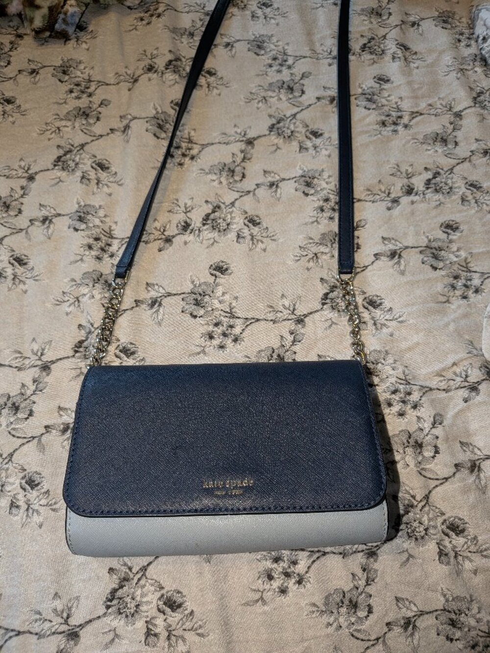 Kate Spade Cameron Crossbody- Blue & Navy Two Toned Saffiano Leather
